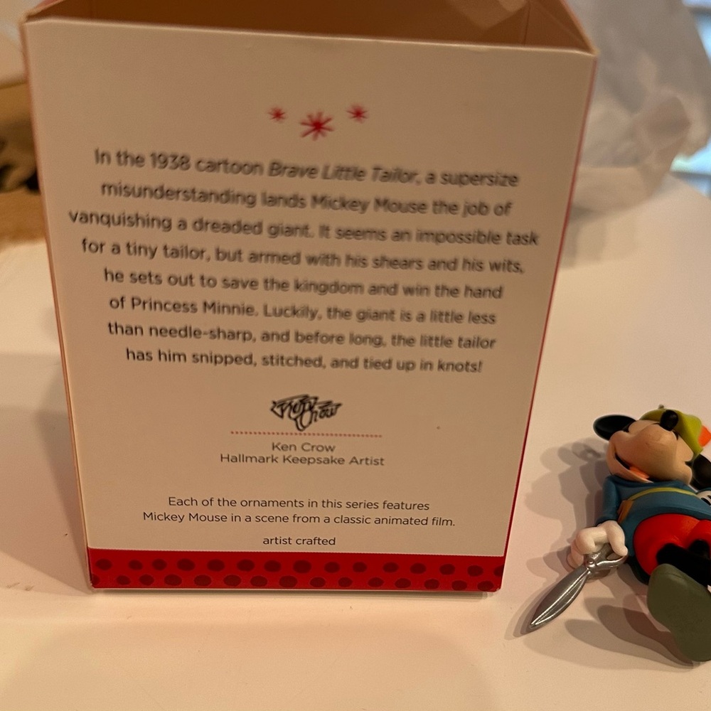 Hallmark Keepsake Mickey Mouse Brave Little Tailor Ornament - Red, Blue, Green - Picture 5 of 5